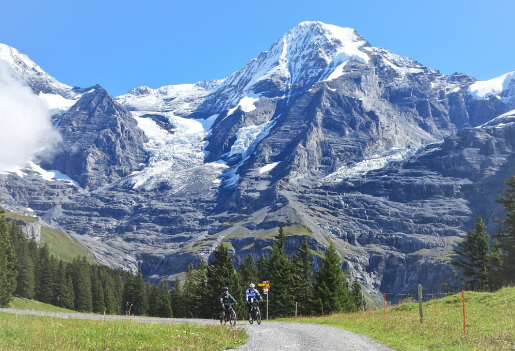 e biking in the Swiss alps