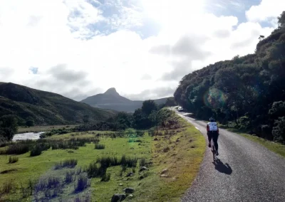 riding through Scottish countryside